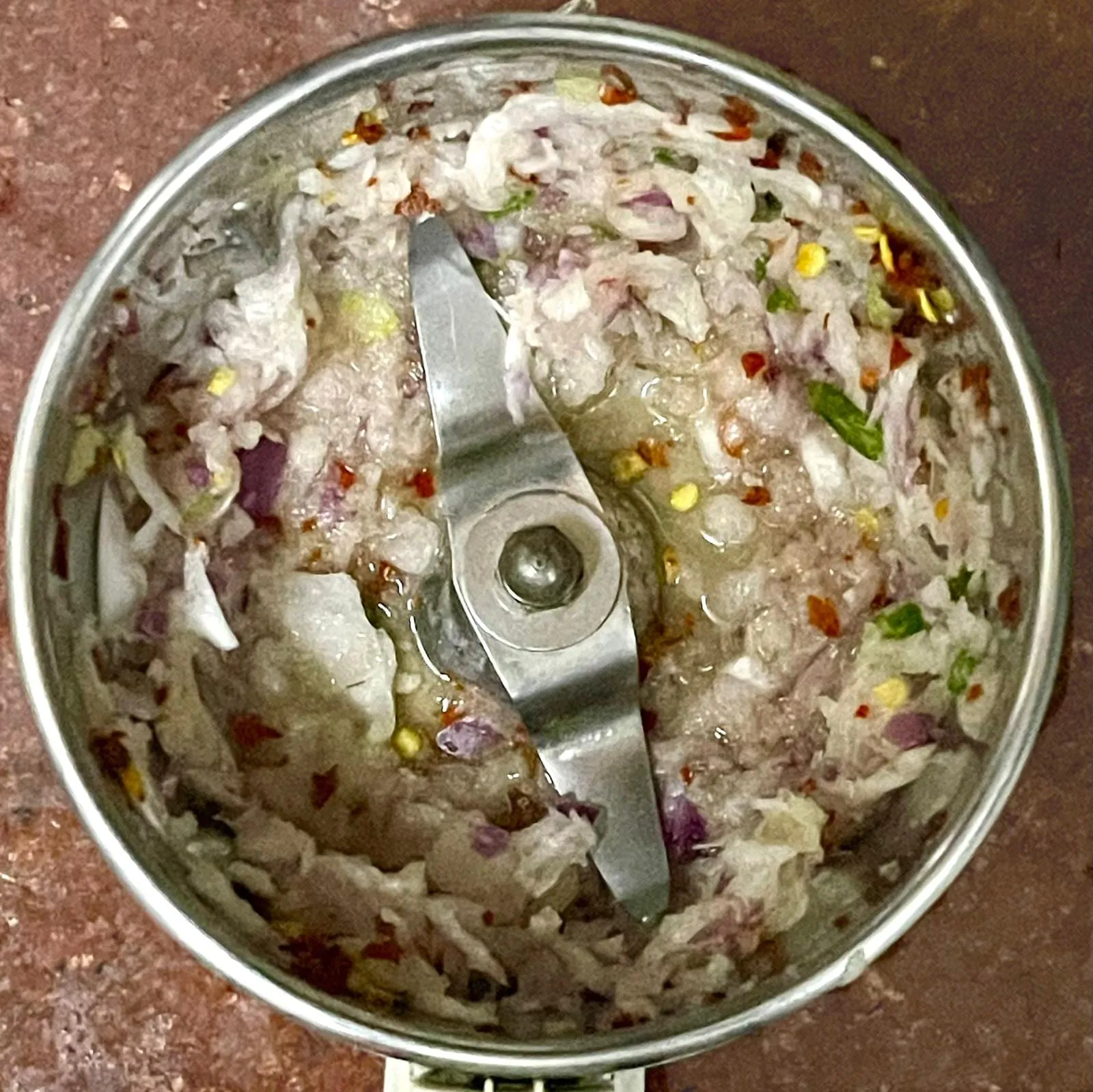 Step 2: Grind until the mixture becomes soft and mushy, as shown in the picture below.